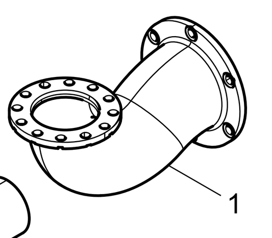 612600113929 Exhaust elbow Baudouin High Quality OEM