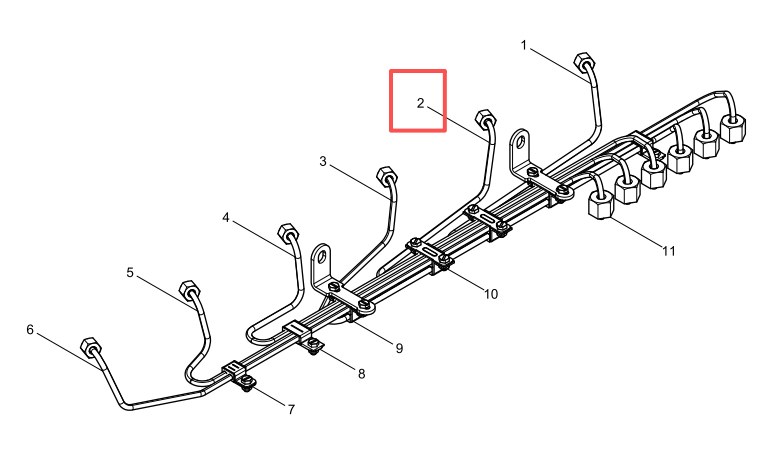 612630080216 High Pressure Pipe Assembly(Cylinder 2) Baudouin High Quality OEM