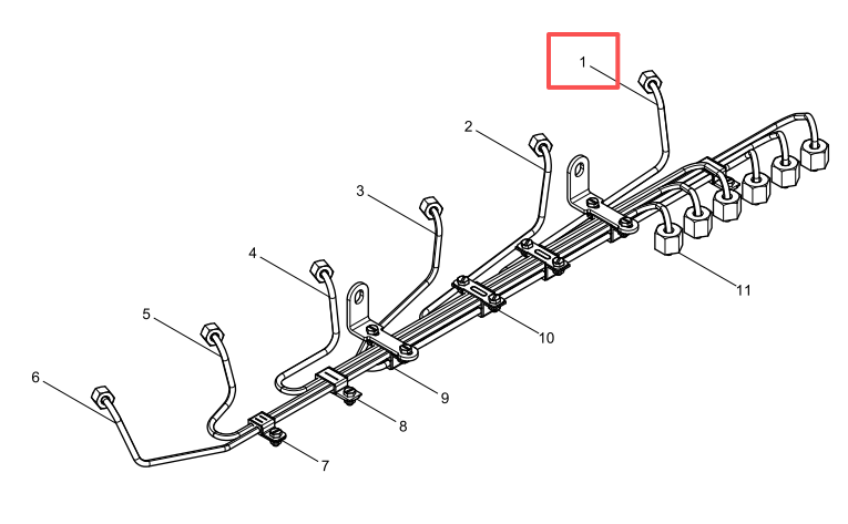 612630080215 High Pressure Pipe Assembly(Cylinder 1) Baudouin High Quality OEM