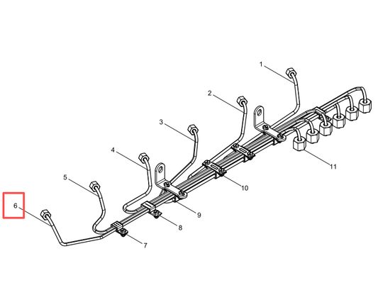 612630080220 High Pressure Pipe Assembly(Cylinder 6) Baudouin High Quality OEM