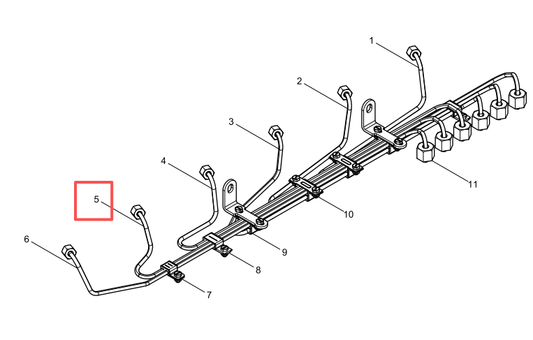612630080219 High Pressure Pipe Assembly(Cylinder 5) Baudouin High Quality OEM