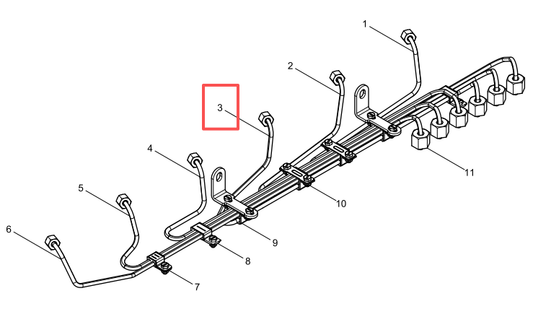 612630080217 High Pressure Pipe Assembly(Cylinder 3) Baudouin High Quality OEM