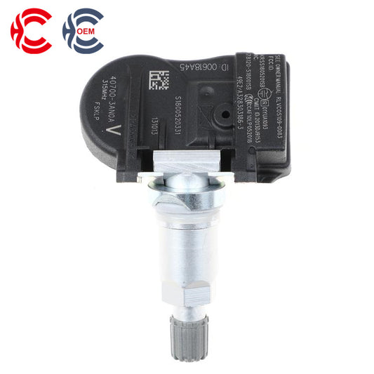 OEM: 407003AN0A 40700-3AN0AMaterial: ABS MetalColor: Black SilverOrigin: Made in ChinaWeight: 200gPacking List: 1* Tire Pressure Monitoring System TPMS Sensor More ServiceWe can provide OEM Manufacturing serviceWe can Be your one-step solution for Auto PartsWe can provide technical scheme for you Feel Free to Contact Us, We will get back to you as soon as possible.