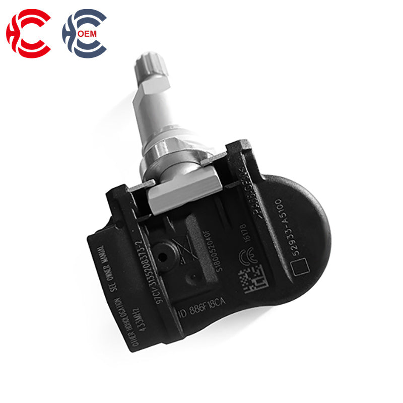 OEM: 52933-A5100Material: ABS MetalColor: Black SilverOrigin: Made in ChinaWeight: 200gPacking List: 1* Tire Pressure Monitoring System TPMS Sensor More ServiceWe can provide OEM Manufacturing serviceWe can Be your one-step solution for Auto PartsWe can provide technical scheme for you Feel Free to Contact Us, We will get back to you as soon as possible.